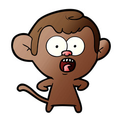 Fototapeta premium cartoon shocked monkey