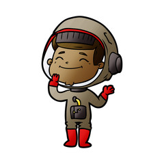 happy cartoon astronaut