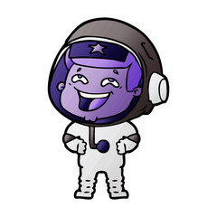 cartoon laughing astronaut