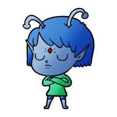cartoon alien girl