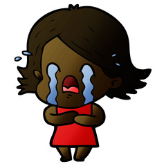 cartoon woman crying