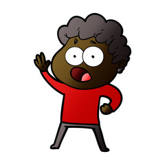 Fototapeta premium cartoon man gasping in surprise