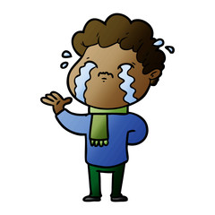 cartoon man crying
