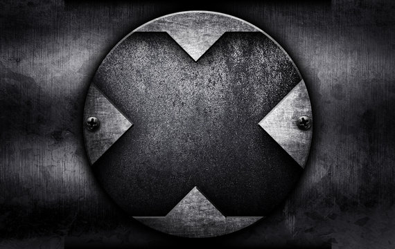 grunge round metal deisign background