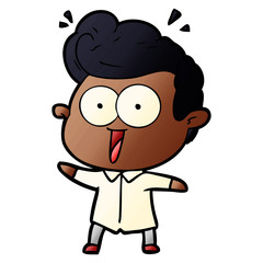 cartoon excited man
