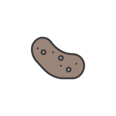 Potato vegetable filled outline icon, line vector sign, linear colorful pictogram isolated on white. Symbol, logo illustration. Pixel perfect vector graphics
