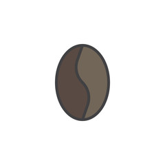 Coffee bean filled outline icon, line vector sign, linear colorful pictogram isolated on white. Symbol, logo illustration. Pixel perfect vector graphics