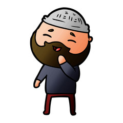 Fototapeta premium cartoon happy bearded man