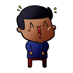 cartoon excited man
