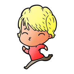 cartoon woman thinking