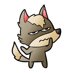 cartoon annoyed wolf