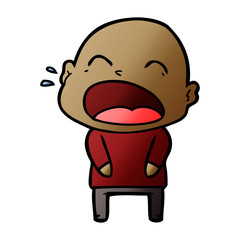 cartoon shouting bald man