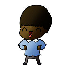 happy cartoon boy