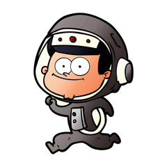 Obraz premium szczęśliwy kreskówka astronauta