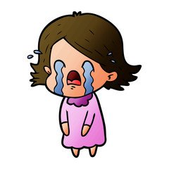 cartoon woman crying