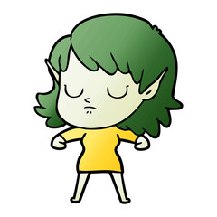 cartoon elf girl