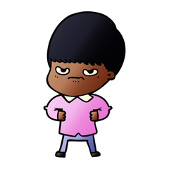 annoyed cartoon boy
