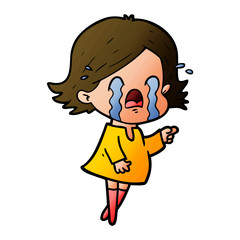 cartoon woman crying