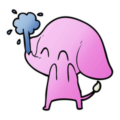 cute cartoon elephant spouting water