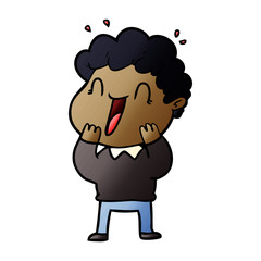 cartoon happy man