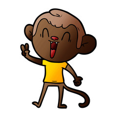 cartoon laughing monkey