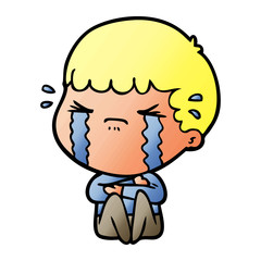 Naklejka premium cartoon man crying