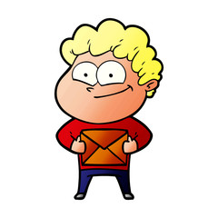 cartoon happy man