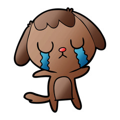 cute cartoon dog crying