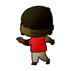 cartoon boy with untidy hair
