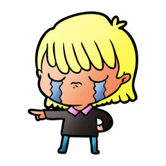 cartoon woman crying