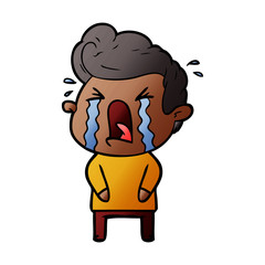 Obraz premium cartoon crying man