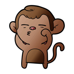 cartoon suspicious monkey