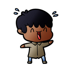 cartoon laughing boy