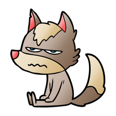 cartoon annoyed wolf