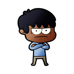 annoyed cartoon boy