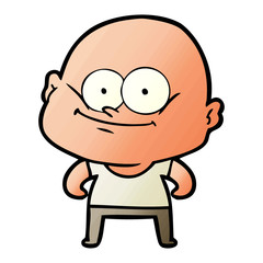 cartoon bald man staring