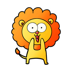 happy cartoon lion