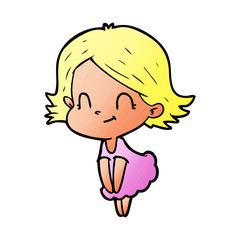 cartoon friendly girl