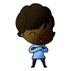 cartoon laughing woman