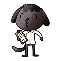 cute cartoon dog wearing office shirt