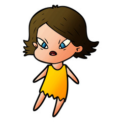 cartoon stressed woman