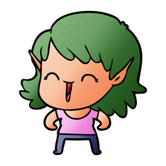 cartoon elf girl