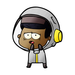 cartoon tired astronaut