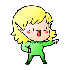 cartoon elf girl