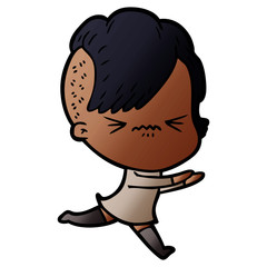 Obraz premium cartoon annoyed hipster girl