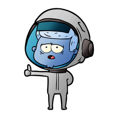 cartoon tired astronaut