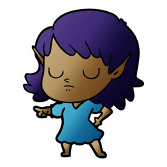 cartoon elf girl