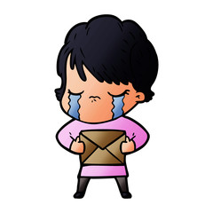cartoon woman crying