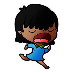 cartoon woman talking loudly