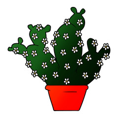 Fototapeta premium cartoon potted cactus